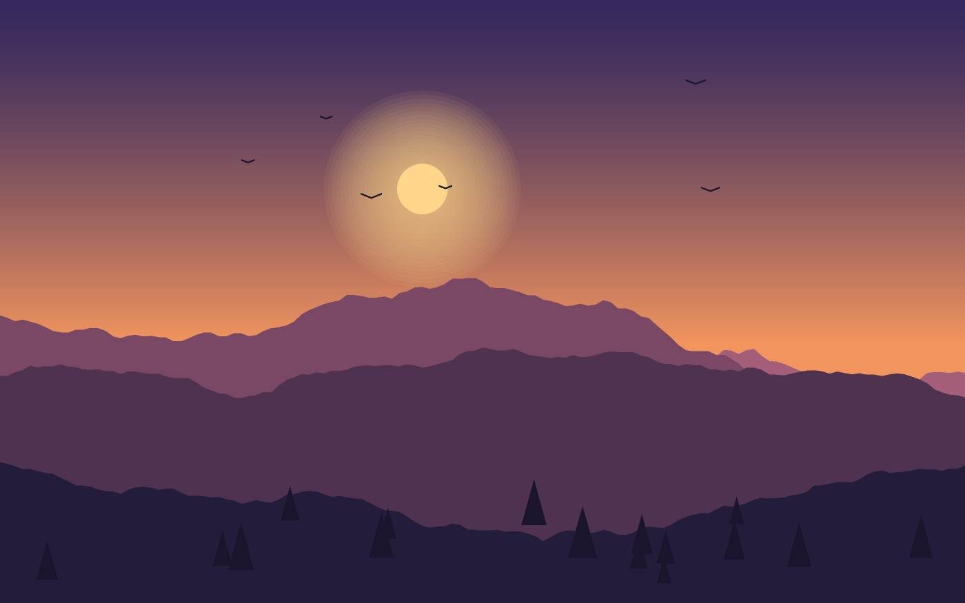 Ilustração de uma paisagem