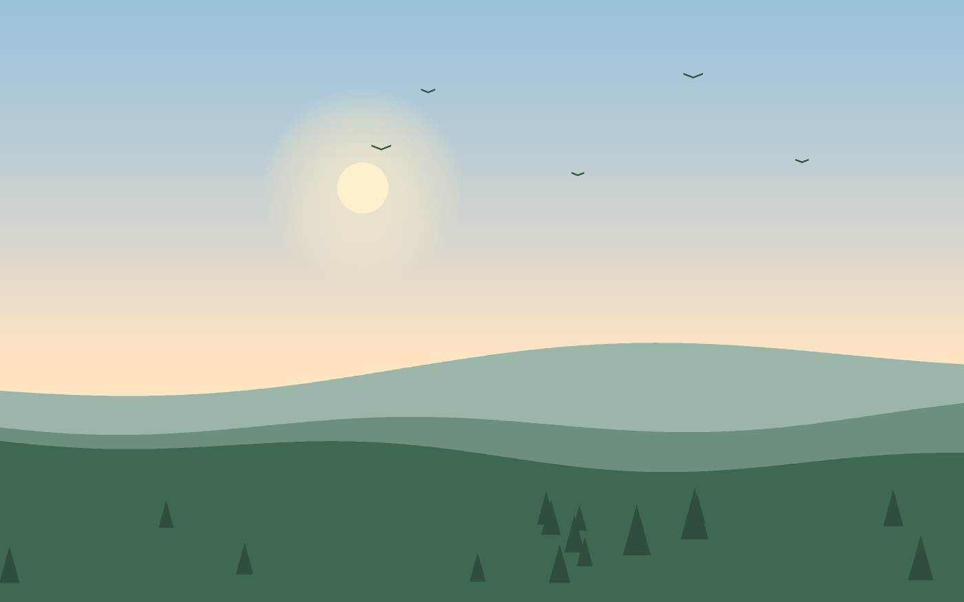 Ilustração de uma paisagem